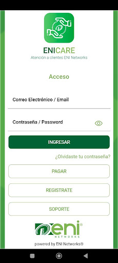 Android application ENICARE - Atención a Clientes screenshort