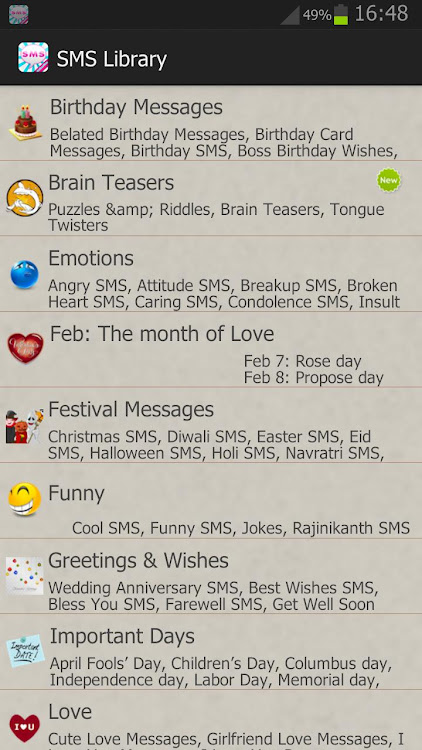 All In One SMS Library Quotes - 2.53 - (Android)