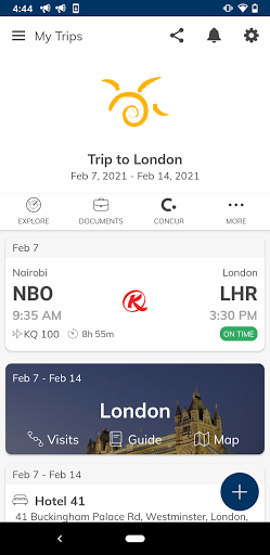 Android application Travelshoppe Trips screenshort