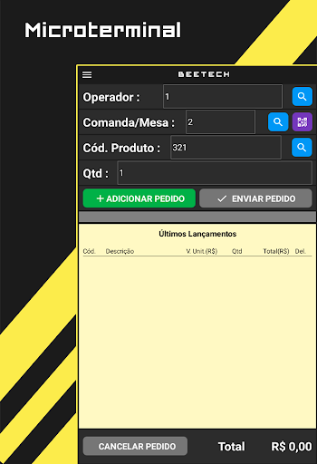 Beetech App Microterminal Screen 2