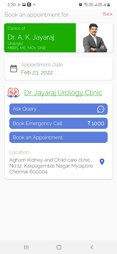 Dr. Jayaraj Urologist Screen 2