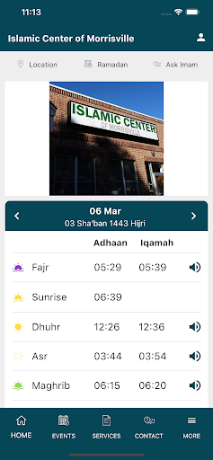 Android application Islamic Center of Morrisville screenshort