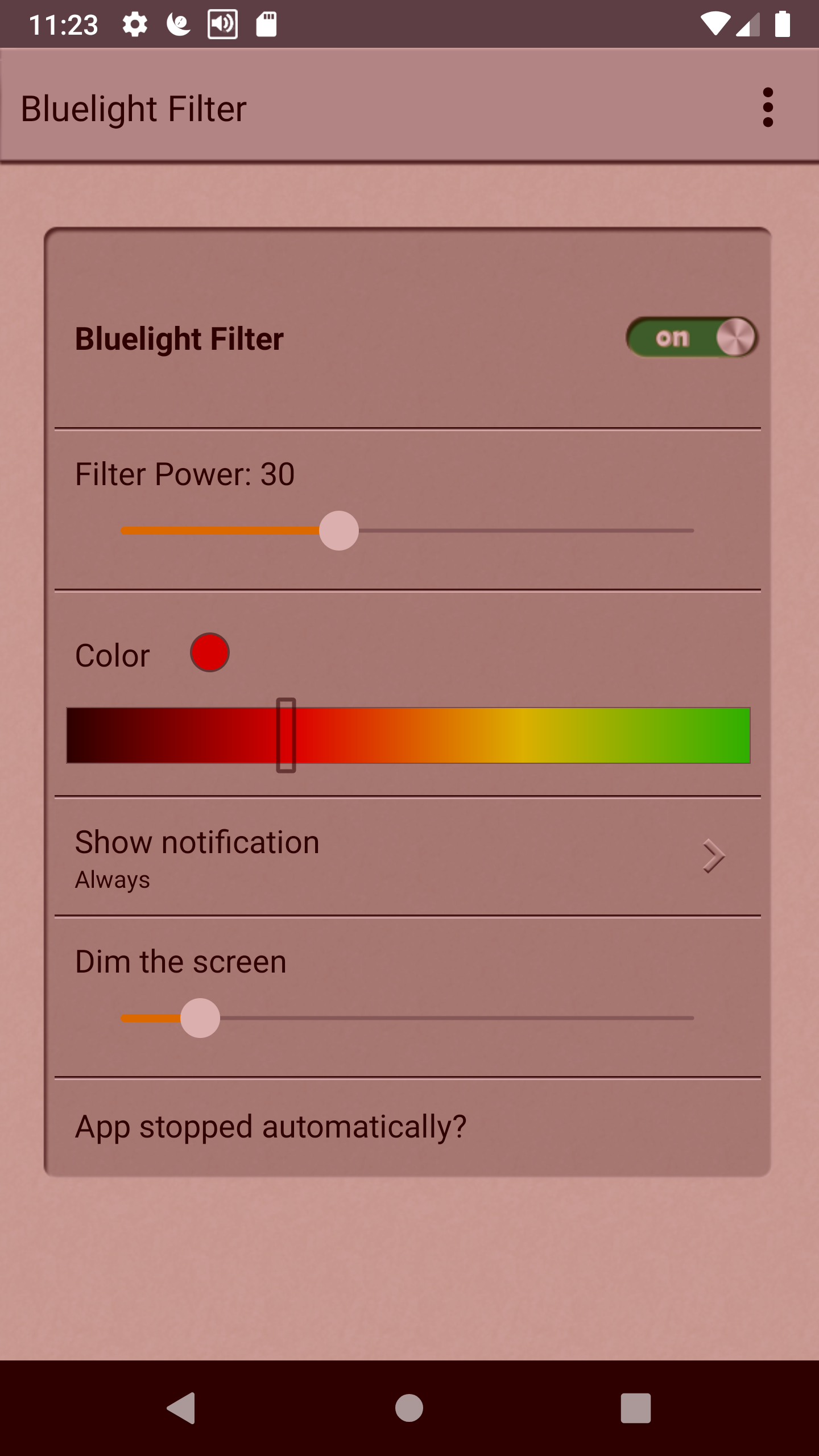 Android application Bluelight Filter screenshort