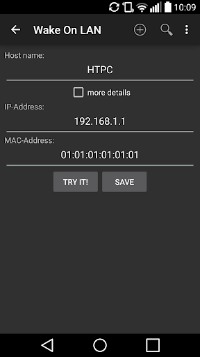Wake On LAN Screen 3
