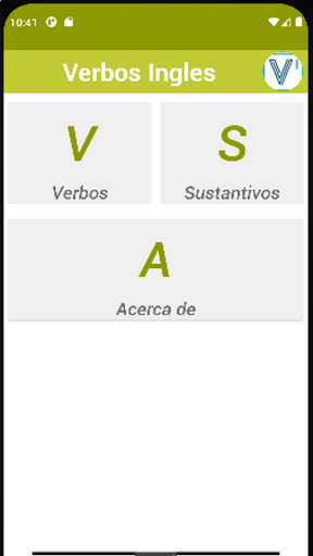 Android application Práctica Verbos Inglés screenshort
