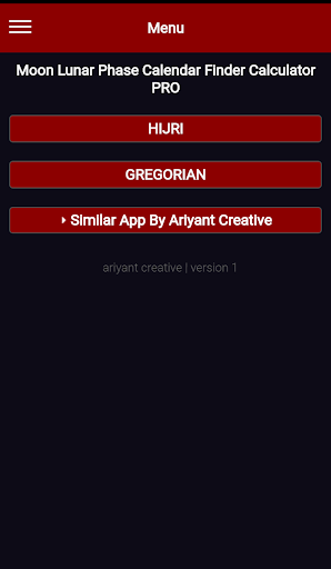 Android application Moon Lunar Phase Calendar Find screenshort