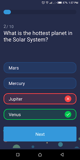 Izzy Quiz Screen 3