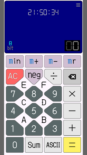 Android application Calculator HEX screenshort