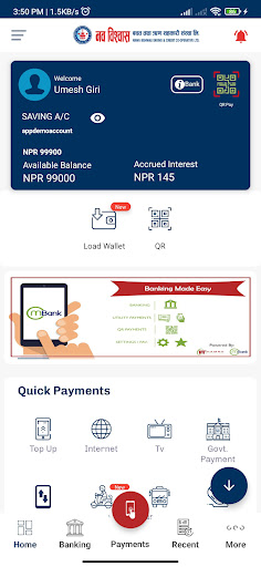 Android application Nawa Bishwas Mobile Banking screenshort