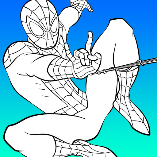 スパイダーマンの塗り絵