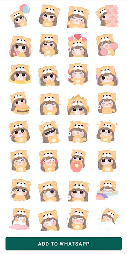 Emoji Cute girls Stickers Screen 2