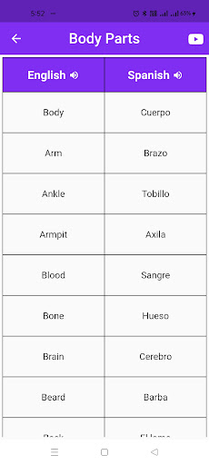 Common Spanish Words Screen 2