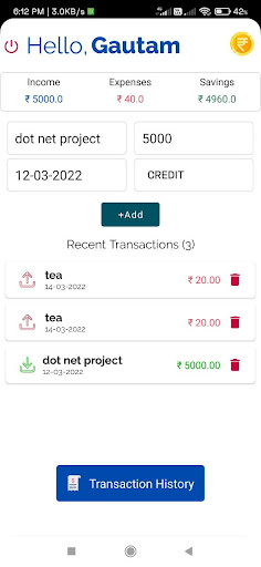 Expensr Screen 2
