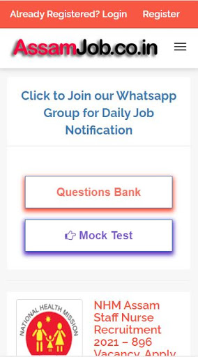 Assamjob | MCQs & MOCK Test Screen 2