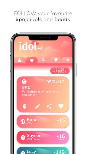 Kpop Idol Birthday Reminder Screen 2