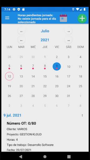 Android application GESTIÓN APP screenshort