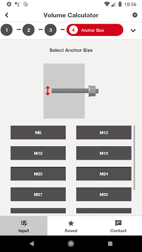 Android application Hilti Volume Calculator screenshort