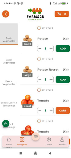 Farms2B Fruits & Vegetable App Screen 3