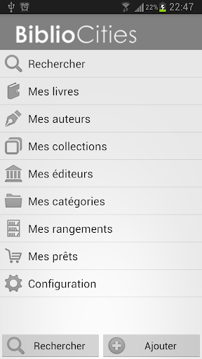 Android application BiblioCities library manager screenshort
