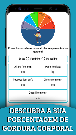 CalcFit - IMC, % Gordura e RCQ Screen 2