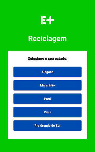 Android application E+ Reciclagem screenshort