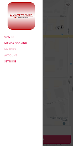 Android application Pacific Cabs screenshort