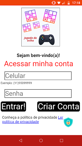 Android application Jogo da velha screenshort