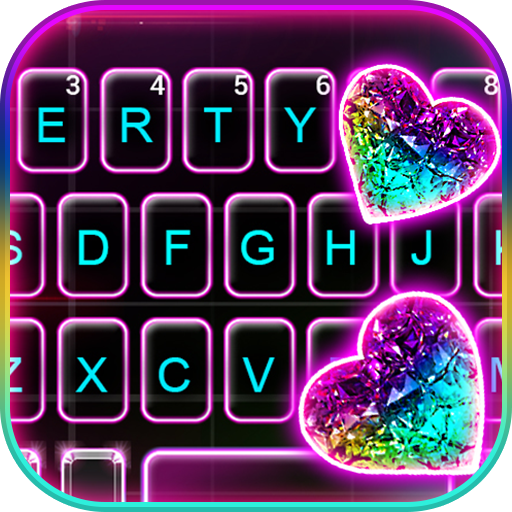 Colorful Crystal Heart Keyboar