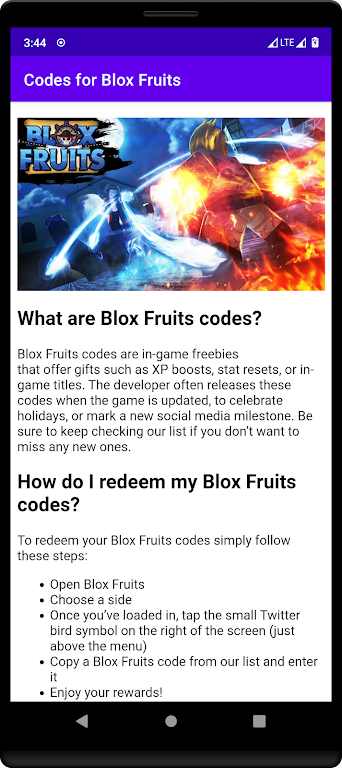 Tornado Codes on X: Blox Fruits Codes Roblox - Complete List. Check all  active promotions for this game here :  #bloxfruits  #bloxfruitscodes #robloxbloxfruits #robloxbloxfruitscodes #tornadocodes   / X