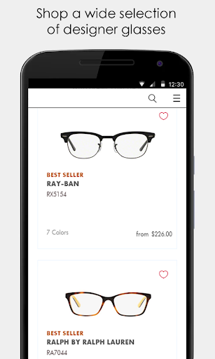 Android application Glasses for LensCrafters screenshort