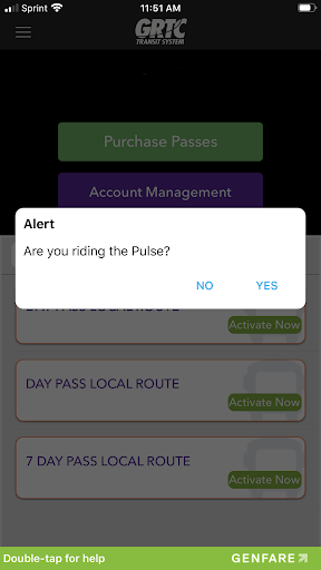 GRTC Mobile Pass Screen 3