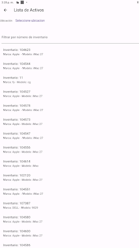 Android application Inventario screenshort