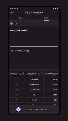 SQLite Viewer Screen 3