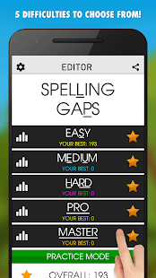 Captura de pantalla de Spelling Gaps PRO