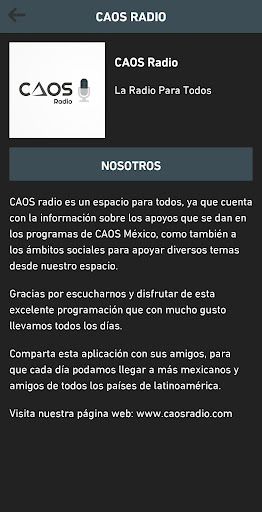 CAOS Radio Screen 2