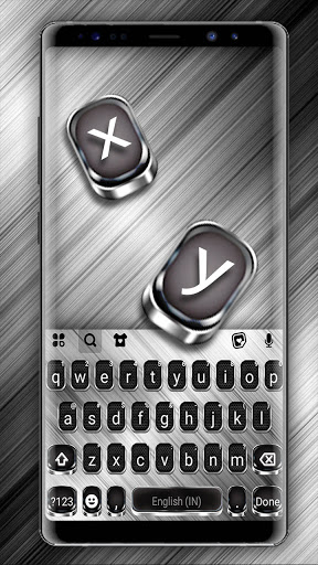 Android application Metallic Silver Keyboard Backg screenshort
