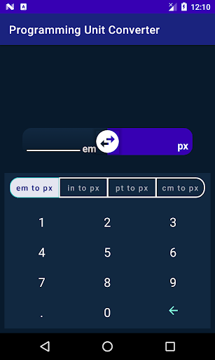 Android application Programming Unit Converter screenshort