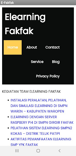 FAKFAK ELEARNING Screen 2