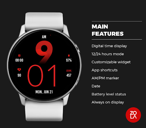 Active Red Fit Watch Face Screen 2