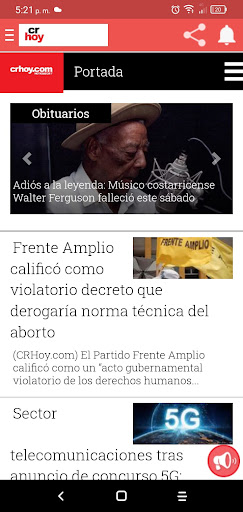 Android application CrHoy screenshort