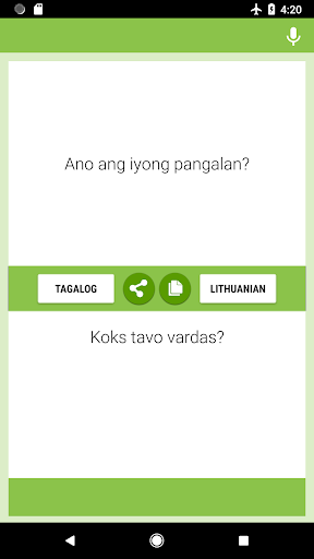 Android application Tagalog-Lithuanian Translator screenshort