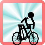 Road racing bicycle Stick man icon