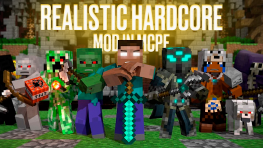 Realistic Hardcore Mod in MCPE 1.0 APK + Мод (Unlimited money) за Android