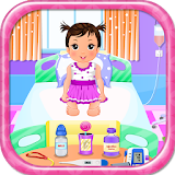 Baby treatment girls games icon