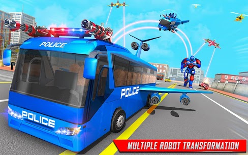 Flying Bus Robot Transform War Mod Apk- Police Robot (Dumb Enemy) 1