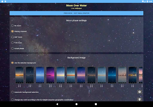 Moon Over Water Live Wallpaper - Personalization - apps