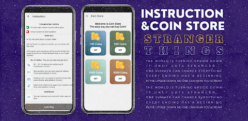 Android application a QUIZ Game : Stranger Things screenshort