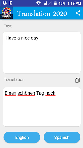 German - English Translator Screen 2