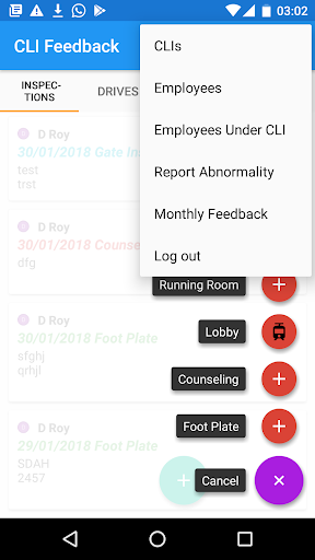 Android application IR SDAH CLI Feedback screenshort