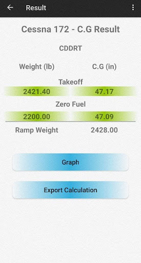 Cessna 172 Weight and Balance Screen 3